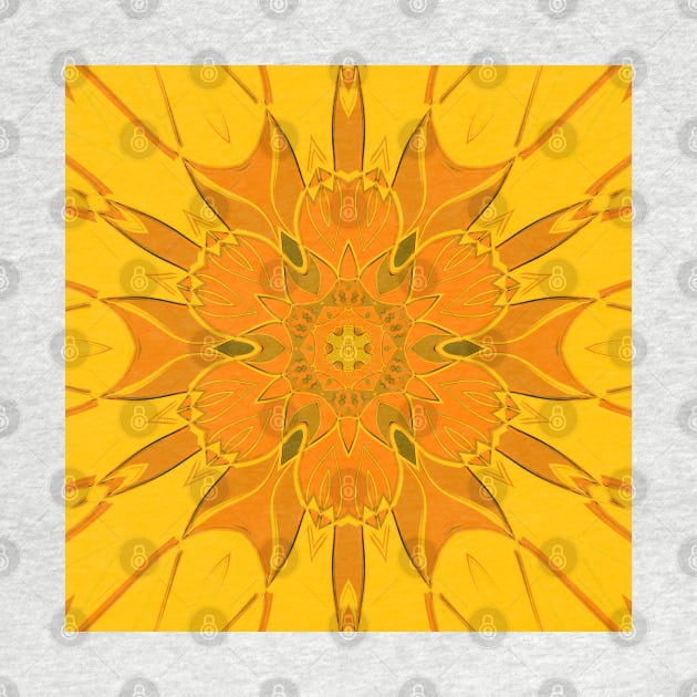 Cartoon Mandala Flower Yellow by WormholeOrbital